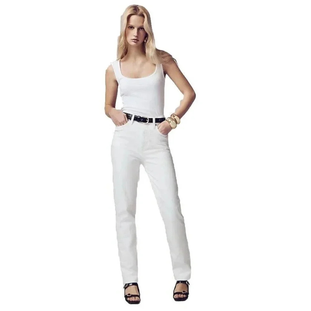 J.Crew‎ Classic Straight Jean in White Size 32P -New I104